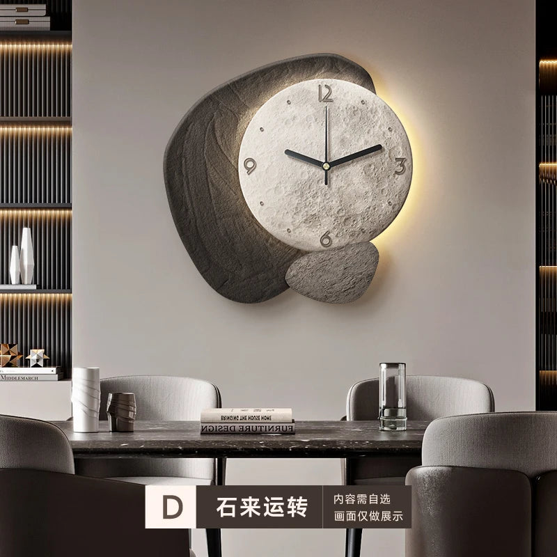 Restaurant clock wall decoration painting creative 3D high-end feeling living room clock table wall clock